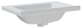 vidaXL Νιπτήρας Μπάνιου Ορθογώνιος Λευκός 71 x 48 x 19,5 εκ. Κεραμικός