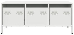 Έπιπλο Τηλεόρασης Λευκό 101,5x39x43,5 εκ. Ατσάλι Ψυχρής Έλασης - Λευκό