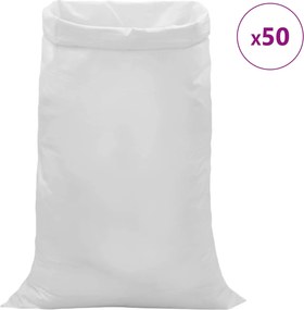 vidaXL Υφασμάτινοι σακίδες 50 τεμ. Λευκό 80 x 125 cm PP
