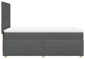 vidaXL Κρεβάτι Boxspring με Στρώμα Σκούρο Γκρι 90x190 εκ. Υφασμάτινο