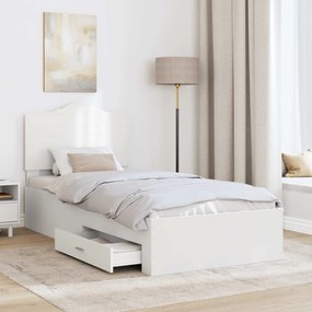 vidaXL Σκελετός Κρεβατιού Λευκό 90 x 190 cm Επεξεργασμένο ξύλο