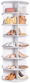 VEVOR 7-Tier Rotating Shoe Rack Tower 360° Spinning Shoe Display Carousel White
