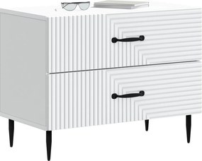 vidaXL Κομοδίνο Λευκό 62 x 34,5 x 47,5 εκ Επεξεργασμένο Ξύλο