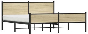 vidaXL Σκελετός Κρεβ. Χωρίς Στρώμα Sonoma Δρυς 180x200 εκ. Μεταλλικό