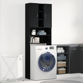 vidaXL Ντουλάπι Πλυντηρίου Ρούχων Μαύρο Δρυς 64x25,5x190 εκ.