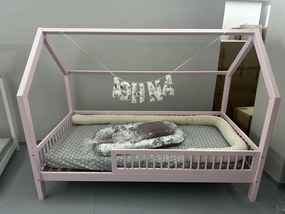 Pioli Μontessori παιδικό κρεβάτι ΜΑΣΙΦ Ροζ 190x90 με πόδι 19εκ. - Bazaar