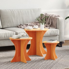 vidaXL Σετ Τραπεζιού Για Καφέ 3 pcs Καφέ κεριού 46 x 46 x 47 εκ.