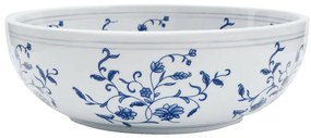 vidaXL Νιπτήρας Λευκός και Μπλε Φ41x14 εκ. Κεραμικός