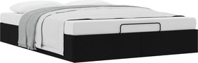 vidaXL Κρεβάτι Οθωμανικού Τύπου Μαύρο 153 x 203 cm Ύφασμα