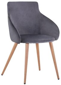 Armchair Ivy Velvet Grey and metallic legs  55x55x80 cm