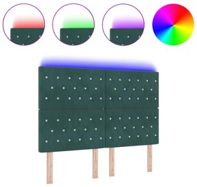vidaXL Κεφαλάρι LED Σκούρο Πράσινο 80 εκ Βελούδο