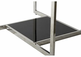 Τραπεζάκι Καφέ DKD Home Decor Μαύρο Ασημί Κρυστάλλινο Χάλυβας Πλαστική ύλη 100 x 100 x 45 cm