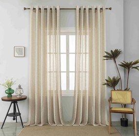 Κουρτίνα Με Κρίκο  Ημιδιάφανη 270x290cm Μπεζ 6023-2
