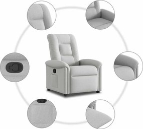 vidaXL Ανακλινόμενη καρέκλα Γκρι σύννεφο Ύφασμα