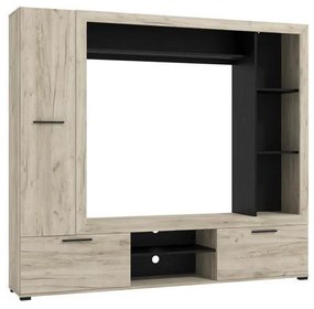 Σύνθετο Σαλονιού LORCA σε Grey Oak-Mαύρο 195x35x171εκ 195x35x171 εκ.