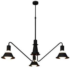 Κρεμαστό Φωτιστικό Οροφής 3xE27 G95 LED Περιστρεφόμενοι Βραχίονες Emily Homelighting-77-3759-Μαύρο 77-3759