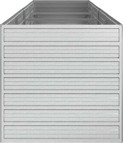 vidaXL Ζαρντινιέρα Υπερυψωμένη Ασημί 320x80x77 εκ. Γαλβανισμ. Χάλυβας
