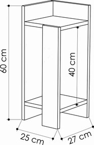 Κομοδίνο Elos Megapap σετ 2 τεμαχίων χρώμα λευκό 25x27x60εκ.