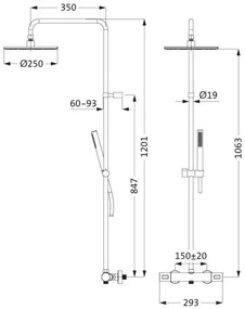 Σύστημα ντουζ Herzbach Deep Black