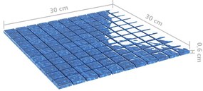 vidaXL Μωσαϊκά Πλακάκια 11 τεμ. Μπλε 30 x 30 εκ. Γυάλινα