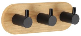 Κρεμάστρα Μπάνιου 06.9062237 10,8x15,8x3,5cm Natural-Black Μέταλλο,Bamboo