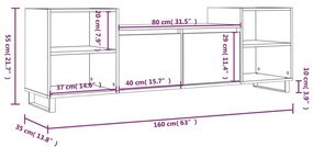 Έπιπλο Τηλεόρασης Λευκό 160 x 35 x 55 εκ. Επεξεργασμένο Ξύλο - Λευκό