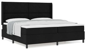 vidaXL Κρεβάτι με ελατήρια με στρώμα Μαύρο 200 x 200 cm ύφασμα
