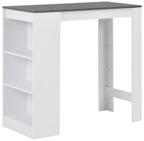 vidaXL Τραπέζι Μπαρ με Ράφι Λευκό 110 x 50 x 103 εκ.