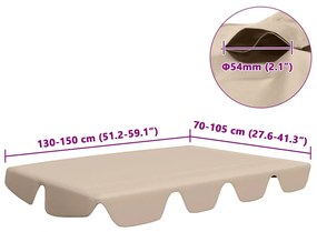 vidaXL Πανί Ανταλλακτικό για Κούνια Κήπου Μπεζ 150/130 x 105/70 εκ.