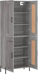 vidaXL Ντουλάπι Γκρι Sonoma 69,5 x 34 x 180 εκ. Επεξεργασμένο Ξύλο