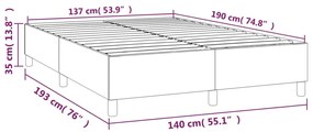 Σκελετός Κρεβατιού Χωρίς Στρώμα Μπλε 140x190 εκ. Υφασμάτινο - Μπλε