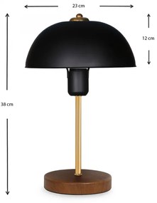 Φωτιστικό επιτραπέζιο Stuart Megapap μέταλλο/Mdf/πλαστικό χρώμα χρυσό/μαύρο 23x12x38εκ.