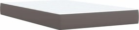 vidaXL Κρεβάτι Boxspring με Στρώμα Γκρι 120x190εκ. από Συνθετικό Δέρμα