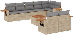 vidaXL Patio Sofa Set 9-θέσια Μπεζ και Γκρι