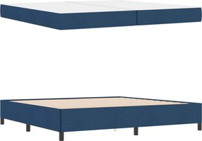 vidaXL Κρεβάτι με ελατήρια Μπλε 200 x 200 cm ύφασμα