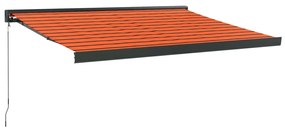 vidaXL Τέντα Πτυσσόμενη Πορτοκαλί / Καφέ 3 x 2,5 μ. Ύφασμα & Αλουμίνιο