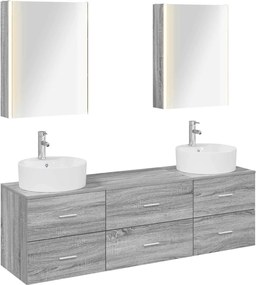 vidaXL Σετ Επίπλων Μπάνιου 5 pcs Γκρι Sonoma