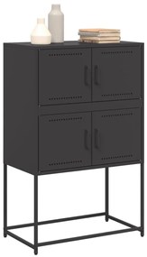 vidaXL Ψηλός Μπουφές Μαύρος 68,5 x 38,5 x 107 εκ. Ατσάλινος