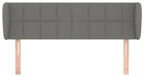 Κεφαλάρι με Πτερύγια Σκούρο Γκρι 147 x 23 x 78/88εκ. Υφασμάτινο 3117143