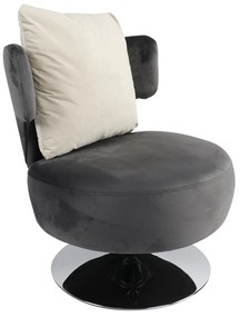 Πολυθρόνα ArteLibre PASSIFLORA Γκρι Σκούρο Ύφασμα/Μέταλλο 76x67x76cm