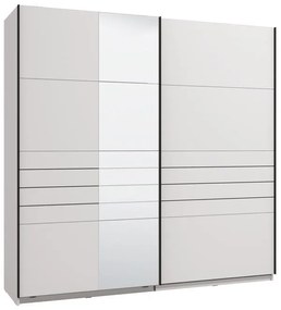 Ντουλάπα Συρόμενη VEYMONT 220 OG με Καθρέπτη Λευκή 220x61x218εκ. 220x61x218 εκ.