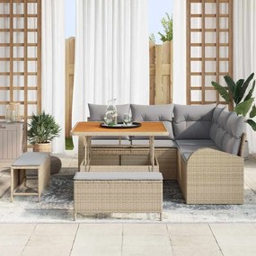 vidaXL Σετ Καναπέ Κήπου 8 pcs Μπεζ, Ανοιχτό Γκρι 100 x 100 x 71 cm
