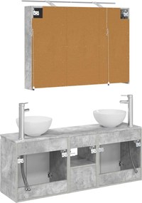 vidaXL Σετ Ντουλαπιών Μπάνιου 4 pcs Γκρι Σκυροδέματος