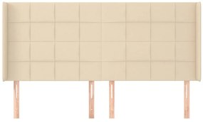 vidaXL Κεφαλάρι με Πτερύγια Κρεμ 203x16x118/128 εκ. Υφασμάτινο