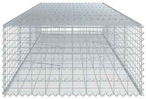 Συρματοκιβώτιο με Κάλυμμα 400x100x50εκ. από Γαλβανισμένο Χάλυβα - Ασήμι