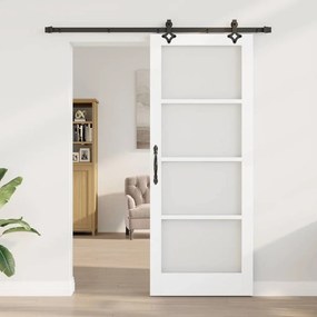 vidaXL Συρόμενη Πόρτα ORKDAL Λευκό και Μαύρο 83 x 211 εκ.