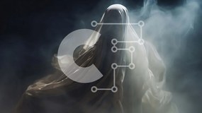 Intra Συλλεκτικό Ξύλινο Παζλ Plywood  4mm - Ghostly Figure με λευκές ρόμπες Σε Ξύλινο Κουτί - Διαστάσεις Puzzle: 10x10 cm – 25 κομμάτια