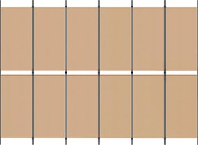 vidaXL Διαχωριστικό Δωματίου 6-Πάνελ Μπεζ 300 x 220 cm Ύφασμα