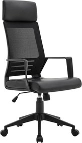 BF2500 Πολυθρόνα Γραφείου Διευθυντή Mesh Μαύρο - Pu Μαύρο   1τμχ