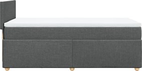 vidaXL Κρεβάτι Boxspring με Στρώμα Σκούρο Γκρι 90x190 εκ. Υφασμάτινο